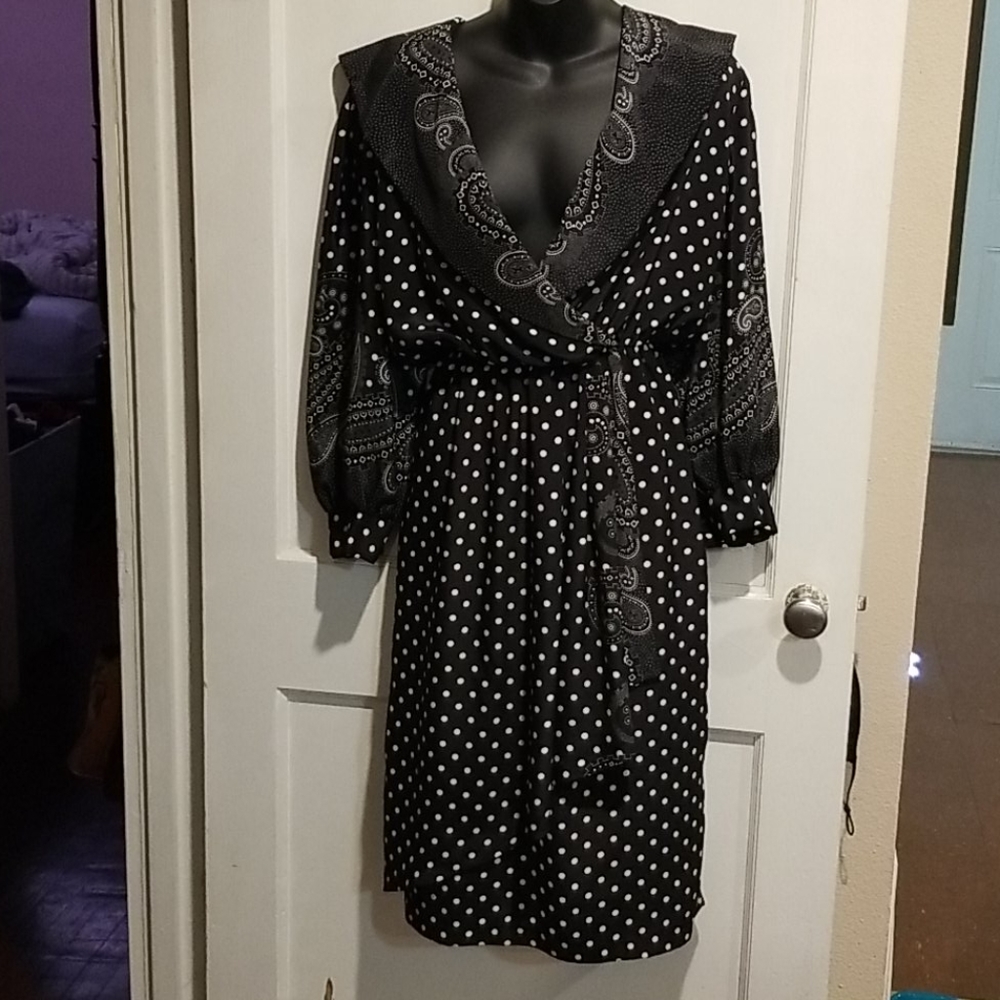 Black and white polka dot dress